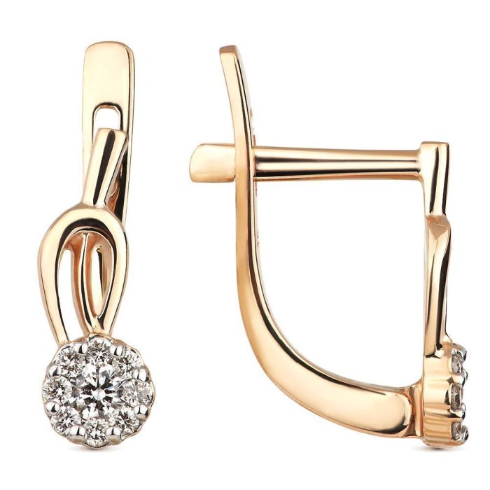 Серьги из золота с бриллиантом Русские Самоцветы (Арт.53451)