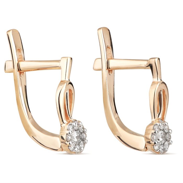 Серьги из золота с бриллиантом Русские Самоцветы (Арт.53451)