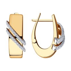 Серьги из комбинированного золота с бриллиантами (Арт.1021532)