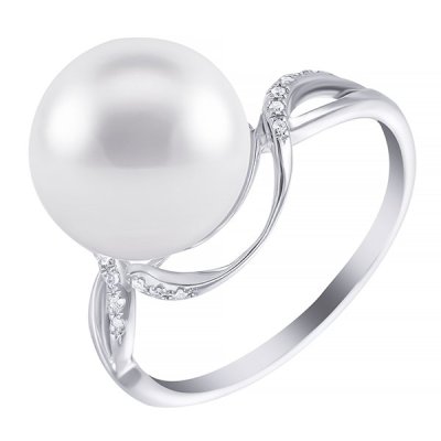 Кольцо из белого золота с бриллиантом и жемчугом (Арт.r32954_ko_wp_wg)