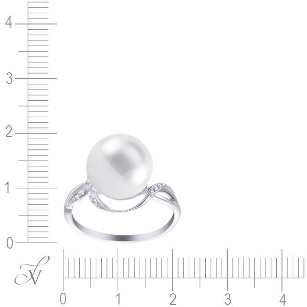 Кольцо из белого золота с бриллиантом и жемчугом (Арт.r32954_ko_wp_wg)