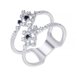 Кольцо из белого золота с бриллиантом и сапфиром (Арт.r42964a-3000_ko_sa_wg)