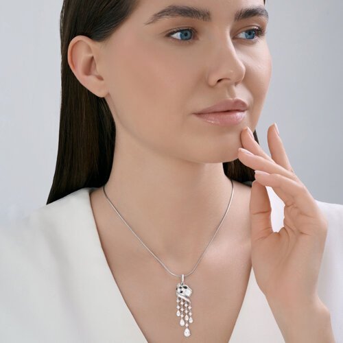 Подвеска из серебра с фианитами и эмалью (Арт.94033332)