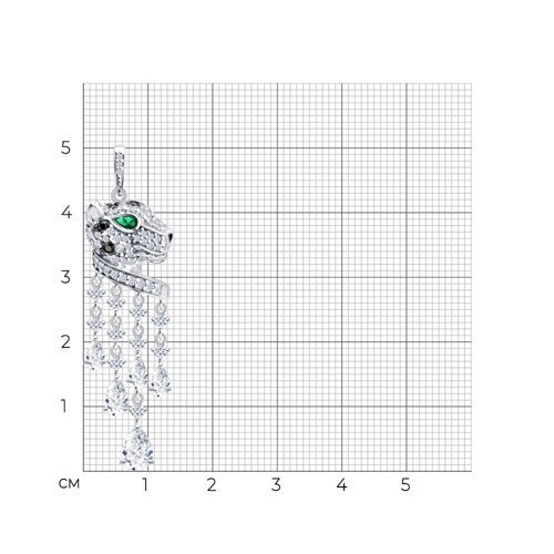 Подвеска из серебра с фианитами и эмалью (Арт.94033332)