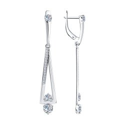 Серьги из серебра с фианитами (Арт.94-121-00414-1)