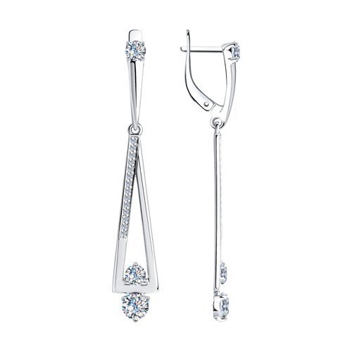 Серьги из серебра с фианитами (Арт.94-121-00414-1)