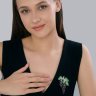 Брошь из серебра с фианитами и эмалью (Арт.94049015)