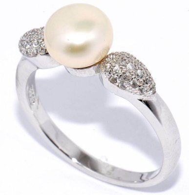 Кольцо Серебряные крылья (Арт.210178-113-77_zhemchugkult_kubcirkonii)