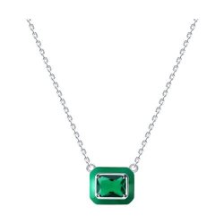 Колье из серебра с фианитом и эмалью (Арт.94071262)
