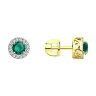 Серьги из желтого золота с бриллиантами и изумрудами (Арт.3020432-2)