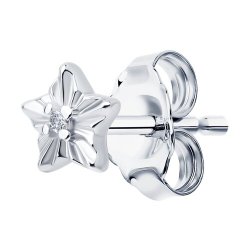 Серьга из серебра с фианитом (Арт.94170397)