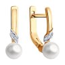 Серьги из золота с бриллиантами и жемчугом (Арт.51-220-01813-1)