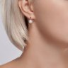 Серьги из золота с бриллиантами и жемчугом (Арт.51-220-02091-1)