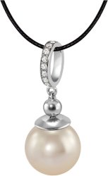 Кулон из серебра с жемчугом и кристаллом swarovski (Арт.aap-1-b-12-4-s)