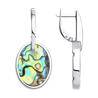 Серьги из серебра с перламутром (Арт.94-320-01805-1)