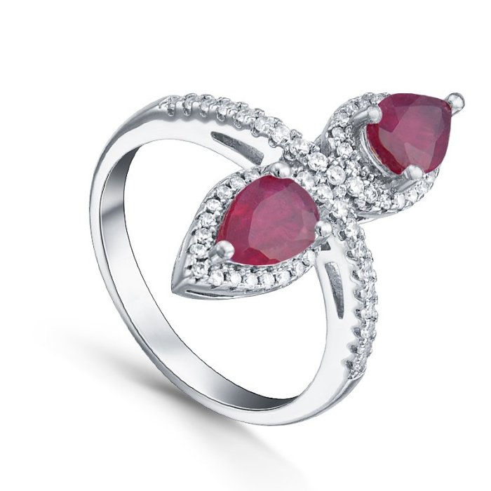 Кольцо Серебряные крылья (Арт.21knys1485-155_korundrub_kubcirkonii_30)