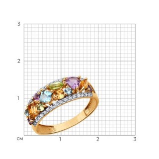 Кольцо золото 585 с миксом камней «Радуга чувств» Соколов (арт.2455)