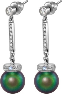 Серьги серебряные с жемчугом и куб. цирконием Pearl Kiss 25S Rivoli (арт.ABS-6-10-25-S)