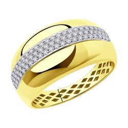 Кольцо из желтого золота с фианитами (Арт.018382-2)