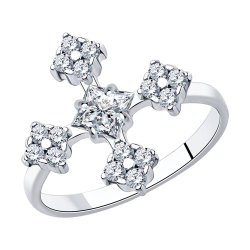 Кольцо из серебра с фианитами (Арт.94013048)