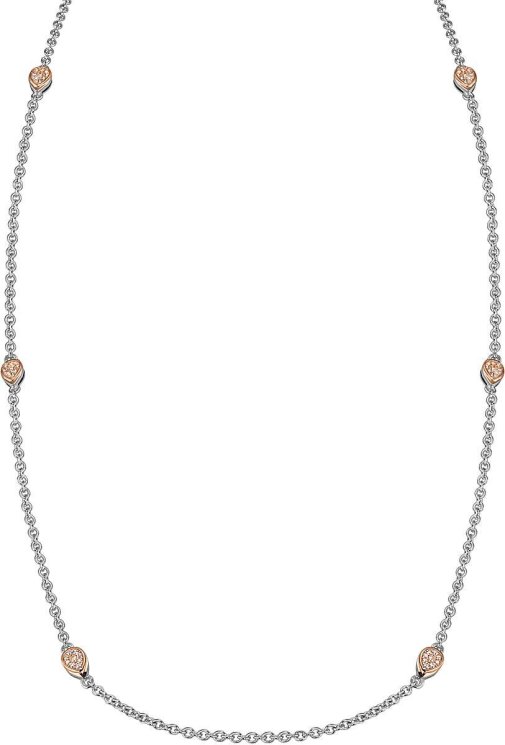 Ожерелье из серебра с кошачим глазом и куб. цирконием (Арт.fao-1-56-r)