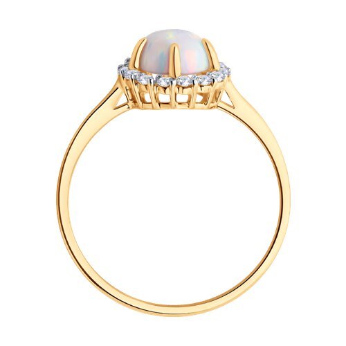 Кольцо золотое пробы 585 с опалом (Арт.717210)