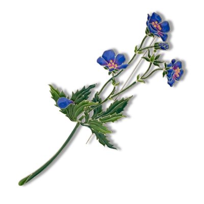 Брошь из серебра Т.Полякова &quot;Герань лесная&quot; (Арт.41536)