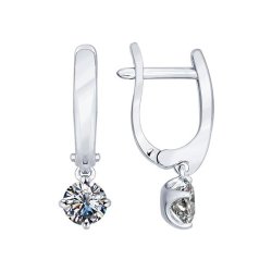 Серьги из серебра с фианитами (Арт.94021940)