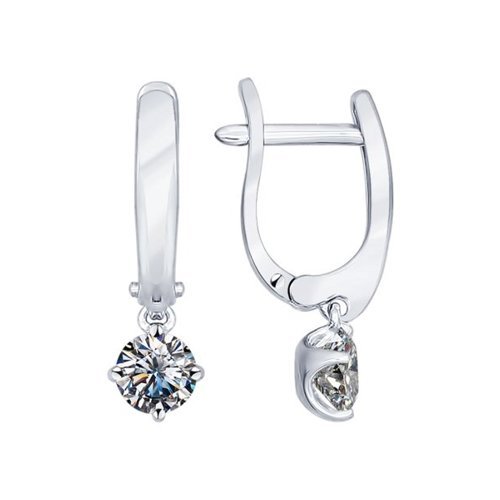 Серьги из серебра с фианитами (Арт.94021940)