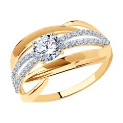Кольцо из золота с фианитами (Арт.017425-4)