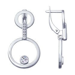Серьги из серебра с фианитами (Арт.94022968)