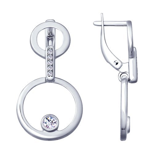Серьги из серебра с фианитами (Арт.94022968)