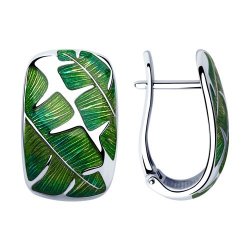 Серьги из серебра с эмалью (Арт.94023316)