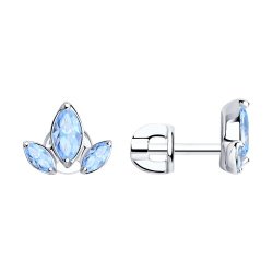 Серьги из серебра с фианитами (Арт.94025048)