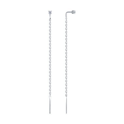 Серьги из серебра с фианитами (Арт.94025847)