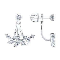 Серьги из серебра с фианитами (Арт.94025952)