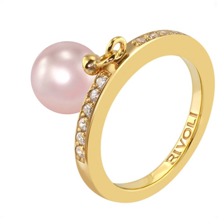 Кольцо из серебра с жемчугом и кристаллом swarovski (Арт.zar-14-8-13-g-50)