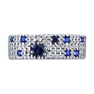 Кольцо из серебра с корундами и фианитами (Арт.88010078)