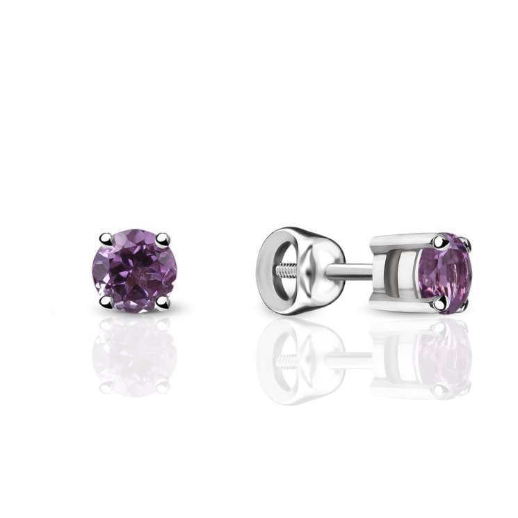 Серьги из золота с аметистом Русские Самоцветы (Арт.95622)