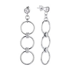 Серьги из серебра с фианитом (Арт.cz-e03167-x-w-w-x-w)