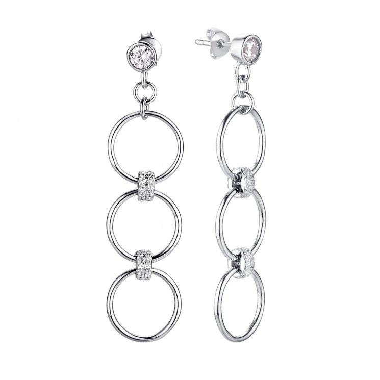 Серьги из серебра с фианитом (Арт.cz-e03167-x-w-w-x-w)