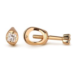 Серьги из золота с бриллиантом Русские Самоцветы (Арт.53405)
