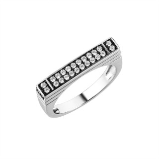 Кольцо серебряное с фианитами «Matrix Line» Fresh Jewelry (арт. CZ-R03493-X-WB-X-X-W)