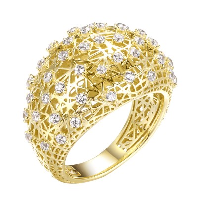 Кольцо с фианитами «Gaudi Shine» серебро лимонное, Fresh Jewelry (арт.FA-R02358-X-L-X-X-W)