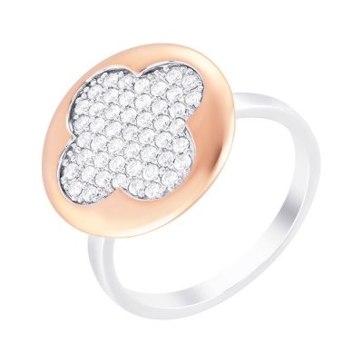 Кольцо из золота с бриллиантом (Арт.249843_pinkwgdw_ko_vr)