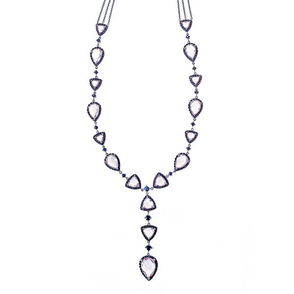 Ожерелье из белого золота с аметистом и сапфиром (Арт.aas_p2890_blksaam_sa_pam_wg)