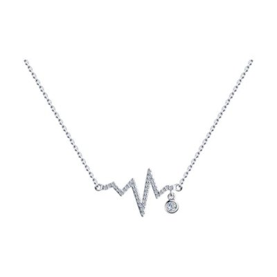 Колье из серебра с фианитами «Линия Сердца» Соколов (арт.94070340)