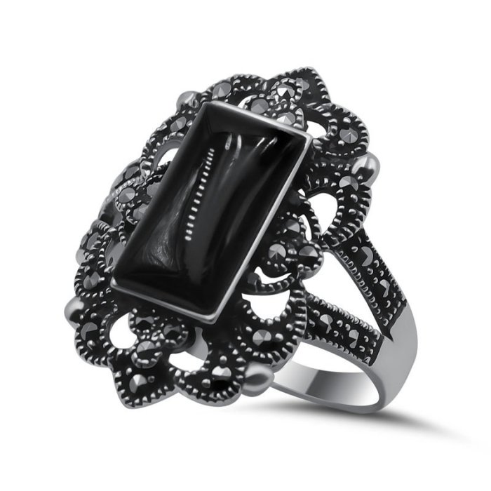 Кольцо Серебряные крылья (Арт.21391112496_oniks_markazit)