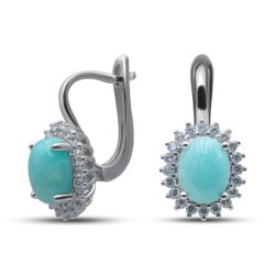 Серьги Серебряные крылья (Арт.2212733628_amazonit_kubcirkonii)