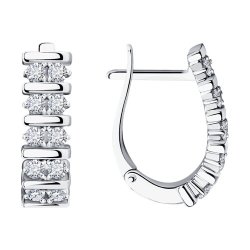 Серьги из белого золота с бриллиантами (Арт.1021940-3)